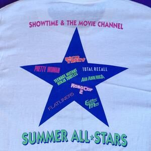 Showtime TV Promo L shirt LS cable tmnt robocop total recall movie vhs dvd 90s